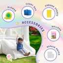 Bounce House,White Bounce House with Slide,Bouncy Castle for 3-6 Kids, 8.33ft L x 5.4ft W x 6.17ft H, Indoor/Outdoor, Castle Theme