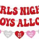 Happy Galentine's Day Decorations Girls Night No Boy Allowed Banner Valentines Day Be My Galentine Decor Girls Women Gal Pals Party Glitter Supplies