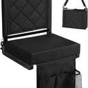 LWWTBS Stadium Seat with Back Support Bleacher Chair with Back (1, Black), Standard