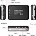 Cassette Player - Compact Tape Player Portable Recorder with Earphone-Convert Audio Music Cassette to MP3 Digital, Compatible with Laptop/PC/MAC- for Entertainment, Travel, Light Sports(Black)