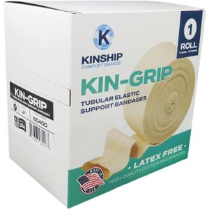 KinGrip Tubular Elastic Support Bandages by Kinship Comfort Brands Tubular Bandage Protects Fragile Skin Latex-Free Wound Care for Edema and Lymphedema Support | Made in USA | Size F 4x10 MTR