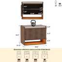 HOMEFORT 23.6" Fluted Shoe Storage Bench, Small Entryway Bench with Linen Seat Cushion, Shoe Cabinet Bench with Adjustable Shelf and Built-in LED Sensor Light, Bench for Bedroom End of Bed,Walnut, 23.6"Wx15.15"D x19.3"H