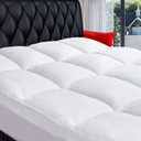 COONP Queen Mattress Topper, Extra Thick Pillowtop, Cooling and Plush Mattress Pad Cover Cotton Top Bed Topper Protector with 8-21 Inch Deep Pocket (White)
