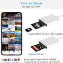 Lightning to SD Card Reader for Select iPhone, iPad and iPod Models (Support iOS 13 and Before), Trail Game Camera Viewer, No App Required (White)