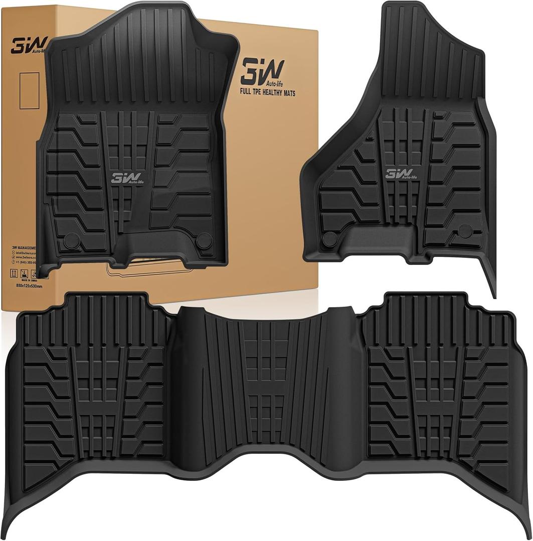 3W Floor Mats for 2019-2026 Ram 2500/3500 Crew Cab with Bucket Seat