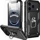 IKAZZ for iPhone 17 Pro Max Case 6.9 Inch with Screen Protector,Military Grade Shockproof Heavy Duty Protective Phone Cover Pass 16ft Drop Test with Magnetic Kickstand Car Mount Holder,Black