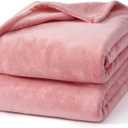 Hansleep Fleece Dusty Rose Full Blanket, Super Soft Flannel Fuzzy Plush Cozy Blanket for All Seasons, Dusty Rose, Full 84x90 Inches