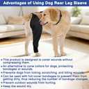 BARKLESS Single Dog Rear Leg Sleeve to Stop Licking, Breathable Male Female Dog Recovery Suit for Post Surgery, Comfortable Back Leg Sleeve for Wound Healing, Protective Cone Collar Alternative