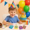 16 Pcs Tac Toe Game Birthday Summer Party Favors Goodie Bags Stuffers for Kids 8-12 Classroom Prize Puzzle Game Treasure Toys Bulk Keychain Pinata Filler Return Gifts for Girl Boy (Classic Color)