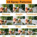 Garden Hose Nozzle Spray Nozzle,10 Hose Metal Duty Watering Patterns Thumb Control On Off Valve, High Pressure Nozzle Sprayer for Watering Plants, Car Wash,Cleaning,Showering Pets Blue