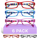 Gaoye 2.5 Reading Glasses for Women, 6 Pack Fashion Readers, Spring Hinge Eye Glasses, Blue Light Reading Glasses