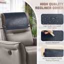 Recliner Headrest Protector,Non Slip Waterproof Headrest Cover,Leather Recliner Headrest Cover for Sofa,Furniture,Living Room,Office Chair 17x27 in(Dark Blue)