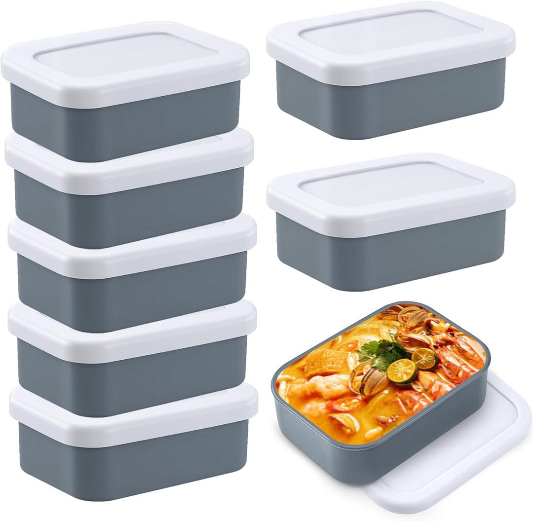 8 Pcs 1 Cup Silicone Freezer Tray With Lid - Freezer Food Molds Large Ice Cube Tray,Freeze & Store Soup,Sauce,Broth,Leftovers (Grey)
