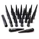 24PCS 14x2 Black Cone/Conical Bulge Seat Wheel Spike Lug Nuts with 1 Socket Key Compatible with Expedition 2000-2018, F-150 1999-2014, Lobo 09-14, Mark LT 05-08, Navigator 2000-2014