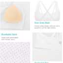 RUNNING GIRL Sports Bras for Women,Y-Back Medium Support Workout Sports Bra Padded Racerback Supportive Bras Push up (White, L)