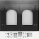 TOCRETOARE Fireplace Door, Fire Places Doors with Screen and Glass Decor Iron Mesh Guard Fits Masonry Fireplaces Size 30.5in to 37in W x 23.5in to 29.5in H