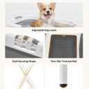 VEVOR Dog Bathtub, Elevated Dog Bath Tub, 2 in 1 Collapsible Pet Bathing Grooming Wash Station, Portable Foldable Space-Saving, Built-in Drain Outlet with Drain Hose for Small Pet Cat, Gray & White