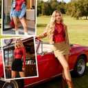 Avidlove Long Sleeve Lace Bodysuit Tops Turtle Neck Sheer Body Suits Going Out Top Fall Outfits Clubwear (Red, XL)