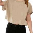 Girls Short Sleeve Crop Tops Kids Fashion Athletic Crew Neck Cropped T Shirts Casual Basic Tees. Size 7-8Y