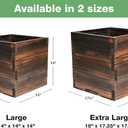 Extra Large Decorative Wooden Planter w/ Universal Pole Support for String Light Poles,Umbrellas,Bird Feeders. Solid Wood Outdoor Garden Patio Box for Plants(Does not include Pole), 17"x17"x18", Brown