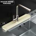 Silicone Kitchen Sink Splash Gaurd, Silicone Faucet splash gaurd, Longer Faucet Mat for Kitchen Sink Water Splash Guard for Kitchen Sink Area, Sink Protectors for kitchen (Beige, 29.9")