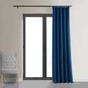 HPD Half Price Drapes Signature Velvet Thermal Blackout Curtains for Living Room 108 Inch Long (1 Panel) Rod Pocket Insulated Blackout Curtains for Bedroom Window Curtains, 50W x 108L, Union Blue