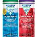 Nikwax Down, Down DUO-Pack, 300ml, Wash-In Cleaning and Waterproofing adds DWR Water Repellency to Down Filled Jackets, Outerwear, Sleeping Bags, Restores and Protects Insulation and Loft, 2 Pack
