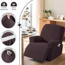 TAOCOCO Recliner Cover 4-Pieces, Recliner Stretch Sofa Slipcover, Recliner Cover 1 Seat, Couch Protector Soft, Furniture Protector Covers with Elastic,Chair Covers Jacquard Pattern (Chocolate)