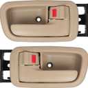 Interior Door Handles with Bezel Fit for Toyota Tundra 2000 2001 2002 2003 2004 2005 2006 Replacement for 692050C010E1 692060C010E1 81257 Left Driver Right Passenger Door Handle (Beige)