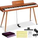 Digital Piano Keyboard 88 Key Semi-Weighted Full Size Electric Piano, 4 leg Stand
