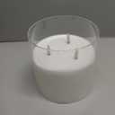 Homemory 6X6'' Extra Large Flameless Candle with 3 Wicks, Glass LED Pillar Candle, Real Wax Battery Operated Candle with Remote Control and Timer, Pure White