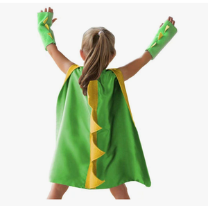 Dinosaur Dragon Cape and Gauntlets Halloween Costume Boy Girl Toddler Dress Up Clothes 3-8 Years Old
