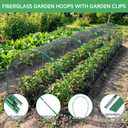 72 Pcs Garden Hoops for Raised beds, 12 Sets of 8 FT Rust-Free Fiberglass Support Greenhouse Hoops Grow Tunnel for Garden Netting Plant Shade Cloth Row Cover DIY Plant Support Garden Stakes