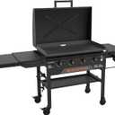 Blackstone Original 36" Griddle, Portable Outdoor Grill with Built-In Hood, Black - Includes Extendable Side Shelves and Caster Wheels