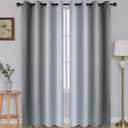 SimpleHome Ombre Room Darkening Curtains for Living Room, Light Blocking Gradient Grey to Greyish White Thermal Insulated Grommet Window Curtains/Drapes for Bedroom, 2 Panels, 52x84 inches Length