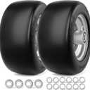 11x6.00-5 Flat Free Tires, Zero Turn Mower Front Tires, 11x6-5 Solid Mower Wheel for Residential and Commercial, With 5/8" and 3/4"Bearing, 6"- 8" Center Hub, Pack of 2 Gray, Load 400lbs