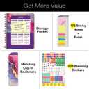 HARDCOVER 2026 Planner, 8.5"x11": 14 Months (November 2025 - December 2026), Daily Weekly Monthly Planner, Yearly Agenda, Bookmark, Pocket Folder and Sticky Note Set (Rainbow Gold Marble)