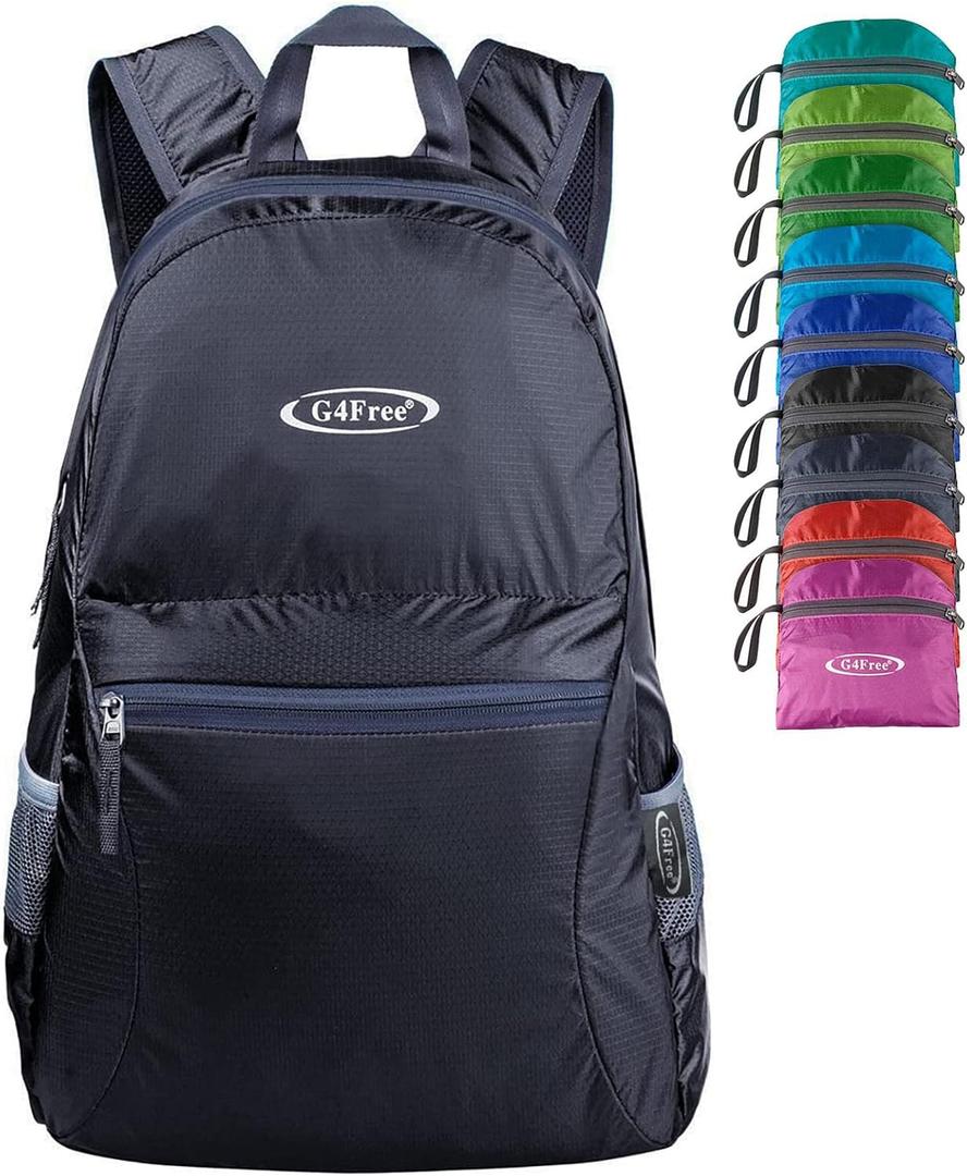 G4Free 20L Lightweight Packable Backpack Travel Hiking Daypack Foldable Backpack for Men Women (A-dark Grey)