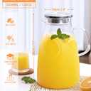 Glass Pitcher with Lid, 1 Gallon 128oz Water Pitcher with Handle and Spout for Fridge, Borosilicate Glass for Iced Tea, Juice, Sangria, Cold/Hot Beverage, Large Jug with Extra Wide Mouth