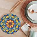 Diamond Painting Coasters Kit Mandala With Holder, DIY Mandala Diamond art Coasters Cork Wooden Pad Board Double Layer is Strong and Wear-Resistant for Beginners Adults Art Craft Supplies Gift 4X4IN