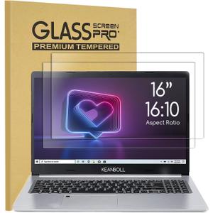 KEANBOLL 2-Pack 16 inch Laptop Tempered Glass Screen Protector for HP Dell Lenovo Asus Acer Samsung etc Laptop-(16 inch 16:10 Aspect Ratio)-Tempered Glass,Ultra Clear-2 Pack
