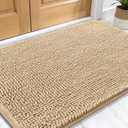 OLANLY Dog Door Mat for Muddy Paws 30x20, Absorbs Moisture and Dirt, Absorbent Non-Slip Washable Doormat, Quick Dry Chenille Mud Mat for Dogs, Entry Indoor Entryway Carpet for Inside Floor, Beige (30" x 20")