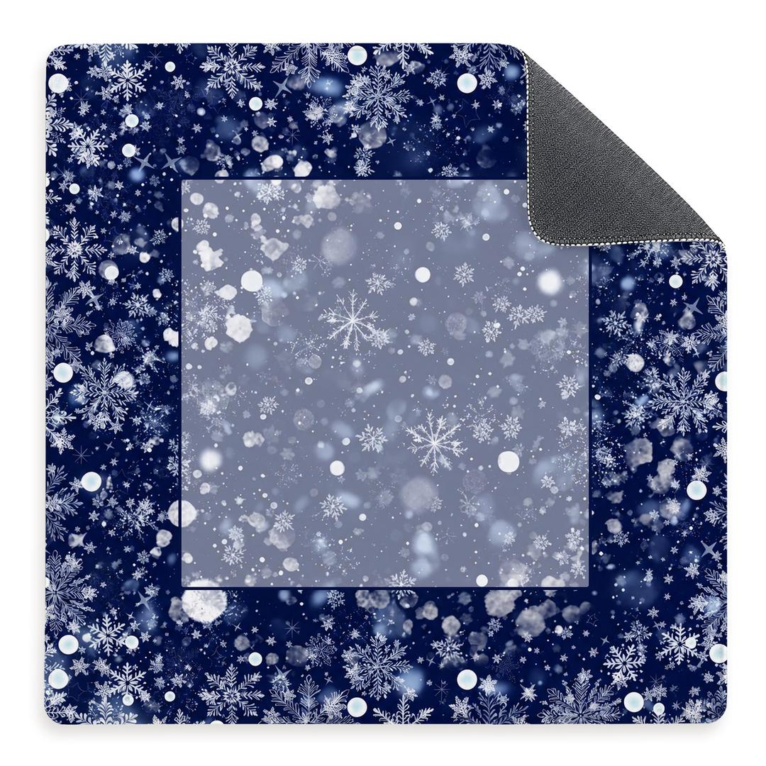 MKGRXZCW Blue Christmas Snowflakes American Mahjong Mat 31.5*31.5