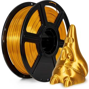 Flashforge 3D Printer Filament Silk PLA 1.75mm 1kg Spool-Dimensional Accuracy +/- 0.02mm (Gold)