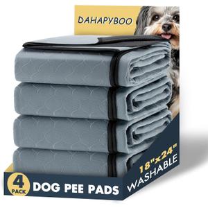 Washable Pee Pads for Dogs,4 Pack Reusable Puppy Pads for Dogs,18x24 Non-Slip Waterproof Pet Training Pads for Crate, Playpen, Bed, Sofa,Whelping Box, Potty Training