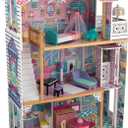 KidKraft Annabelle Wooden Dollhouse with Elevator, Balcony and 17 Accessories, Gift for Ages 3+