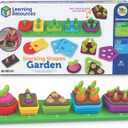 Learning Resources Stacking Shapes Garden, Fine Motor Skills, Stacking and Sorting Puzzle Board, Montessori Toddler Sensory Table Toys, Color Matching, Busy Board, Boy and Girl Gifts