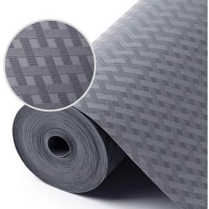 Shelf Liners for Kitchen Cabinets Refrigerator Liners Waterproof Kitchen Cupboard Liner Durable Plastic Drawer Mats EVA Material Non Adhesive Fridge Mats for Shelves - Gray 17.5 x 157.4 Inches (Diagonal Pattern Gray)