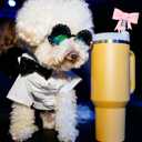 4 x Bow Straw Covers Cap Toppers Compatible with Stanley Tumbler Cups, Cute Pink 10mm Reusable Silicone Straws Topper for 40oz Tumbler with Handle, Stanleys Cup Accessories,3Pcs (A09-3Pack)