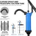 MaxWorks Lever Action Plastic Drum Pump 9 oz per Stroke High Volume Manual Dispenser Fits 15 to 55 Gallon Drums Chemical Resistant for Fuel Water Based Solutions and Acidic Fluids (51046)